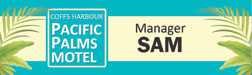 Coffs Harbour POacific Palms Motel - Business Card Front