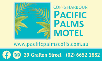 Coffs Harbour POacific Palms Motel - Business Card Front