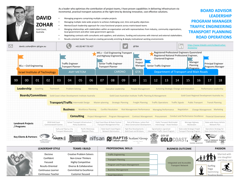 Click for a larger copy of David Zohan's CV as a PDF File